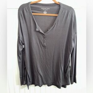 American Eagle Outfitters Charcoal Long Sleeve Ribbed and Oversized